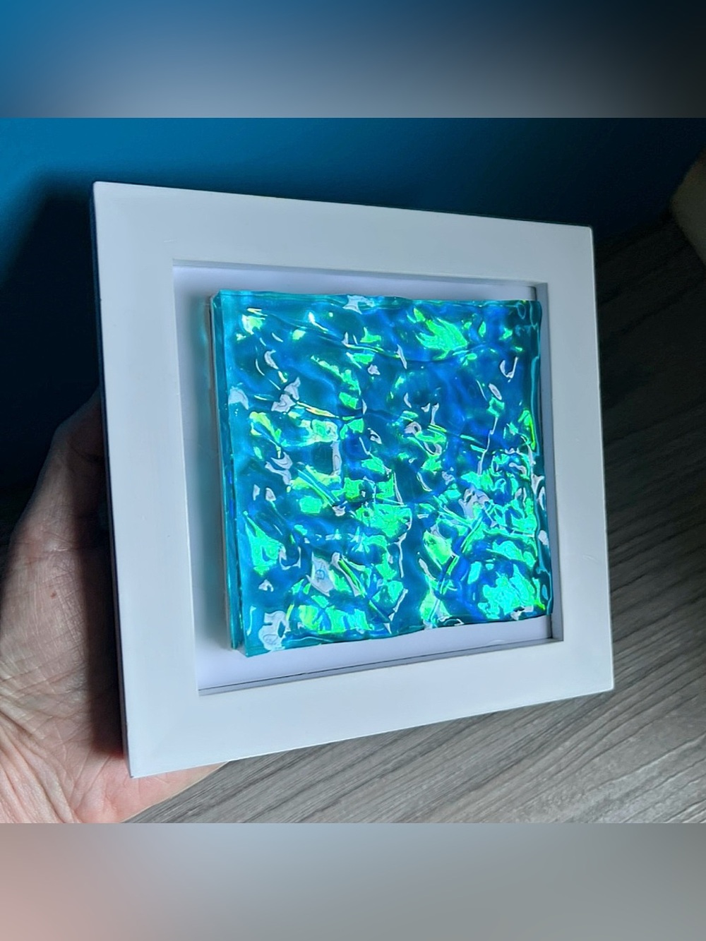 Blue Iridescent Aqua Art - Picture 4 of 5